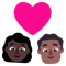 Couple with Heart- Woman- Man- Dark Skin Tone- Medium-Dark Skin Tone emoji on Microsoft